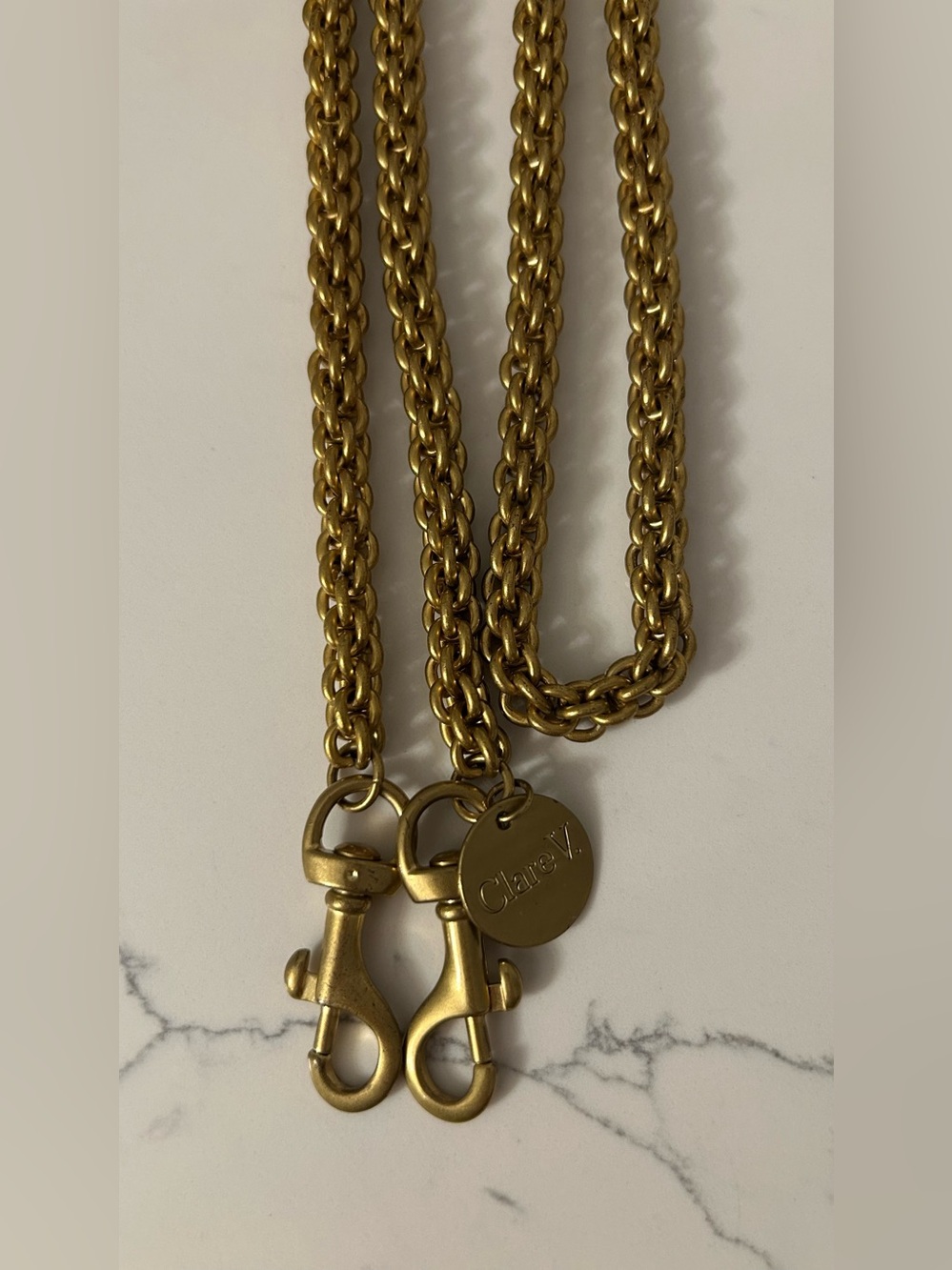 Clare V. Thick Brass Chain Crossbody Strap